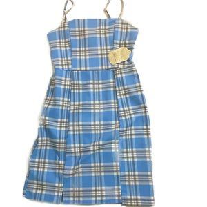 ALTARD STATE PLAID BLUE DRESS